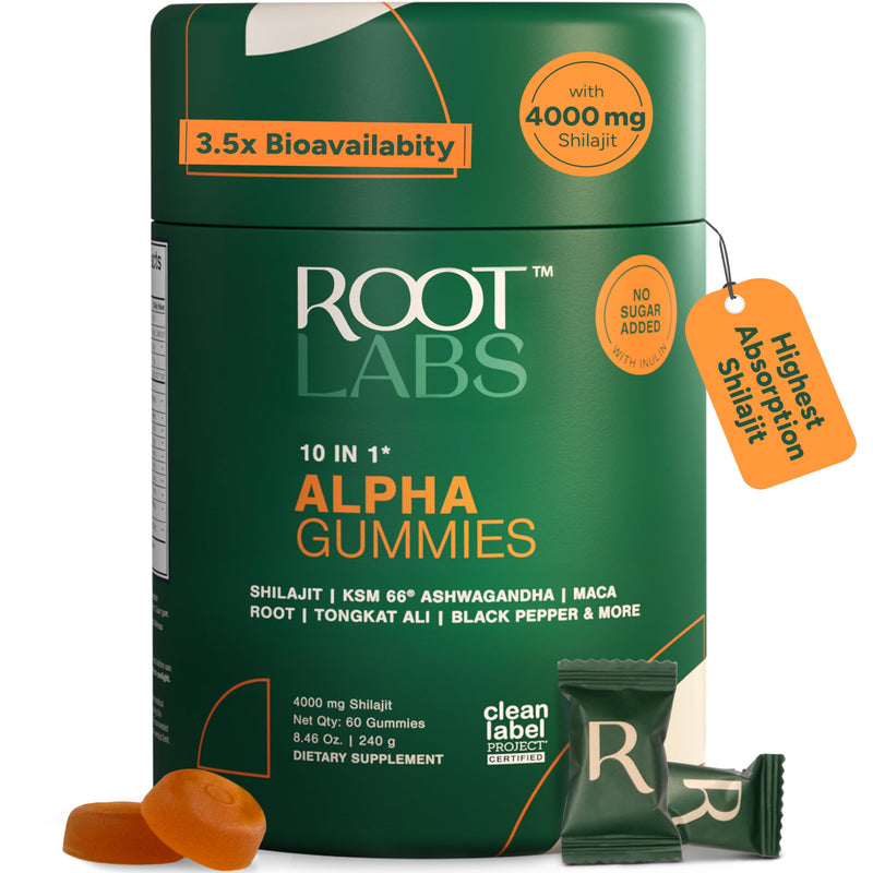 10-in-1 Alpha Shilajit Gummies | 4000 mg Pure Himalayan Shilajit, Tongkat Ali, Maca Root, 75% Fulvic Acid | ShilAbsorb Bioavailability Tech | Sugar-Free Vegan, 85+ Trace Minerals | 60 Pack 60 Count (Pack of 1) - BeesActive Australia