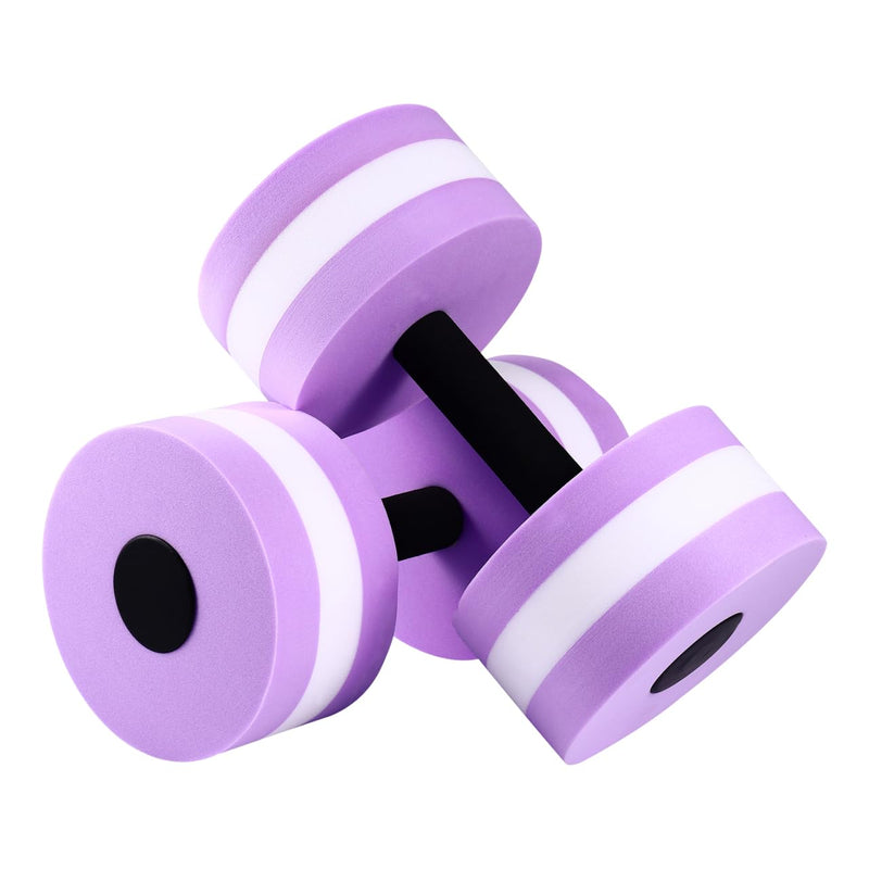 Gatuida 2Pcs Aquatic Dumbells Sports Water Weights Foam Pool Exercise Dumbbells for Pool Fitness Water Aerobics purple Medium - BeesActive Australia