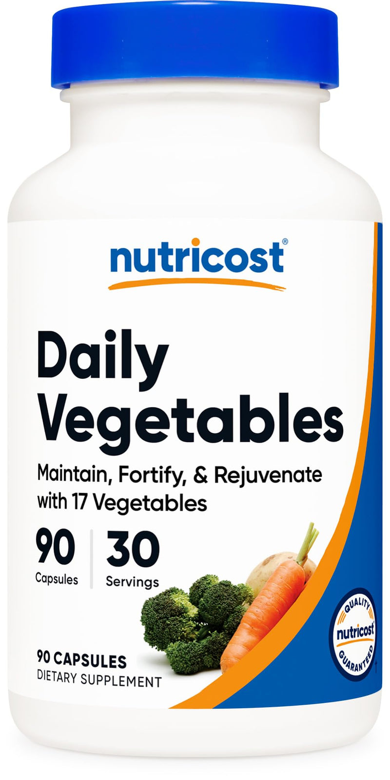 Nutricost Daily Vegetables 90 Capsules (30 Servings) GMO-Free | Maintain, Fortify, & Rejuvenate with 17 Vegetables
