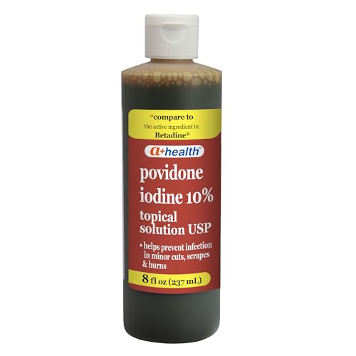A+Health Povidone Iodine 10% First Aid Antiseptic Topical Solution 8 Fl oz 8 Fl Oz (Pack of 1)