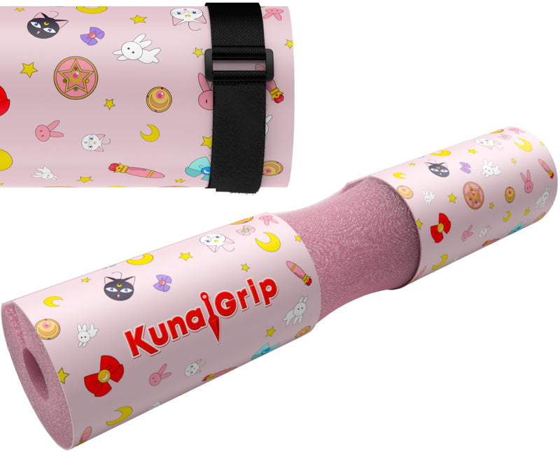 Anime Barbell Pad - Non-Slip Foam Squat Pad with Safety Straps for Squats, Lunges & Hip Thrusts – Neck & Shoulder Support for Standard & Olympic Bars