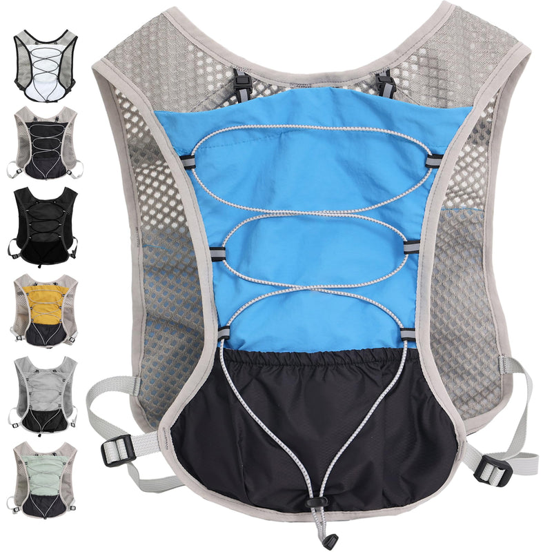 Hydration Running Vest Ultra-Lightweight for Women Men [2025 Upgraded], Breathable All-Weather Water Vest Hiking Backpack, Adjustable Water Backpack for Hiking, Cycling, Trail Marathon Race - Blue
