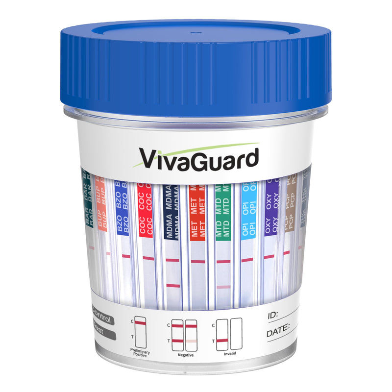 VivaGuard 12 Panel Multi-Drug Test Kit,at Home Drug Test Cup for All Drugs,Home Use Drug Test Kit Screening Cups for Urine,(AMP,BAR,BUP,BZO,COC,MDMA,MET,MOP丨OPI,MTD,OXY,PCP,THC)-[1 Pack] 1/BOX