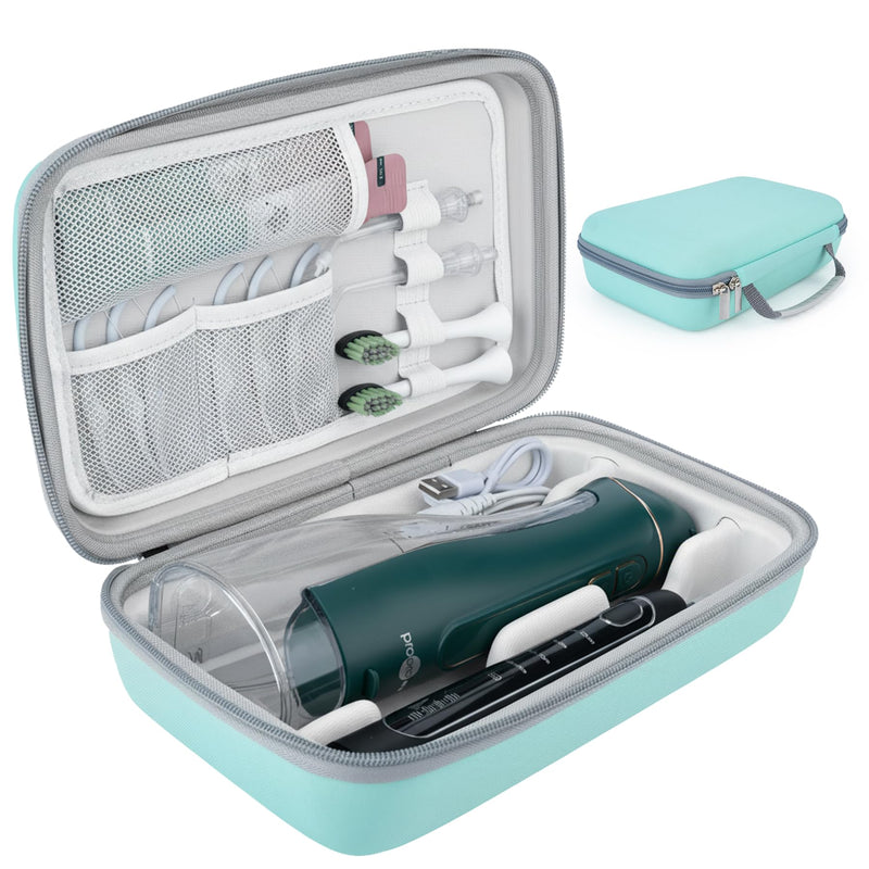 Water Flosser Travel Case, Portable Oral Irrigator Organizer, Sturdy Storage Case for Flosser, Electric Toothbrush, Toothpaste and Irrigator Accessories (Case Only) - Green - BeesActive Australia