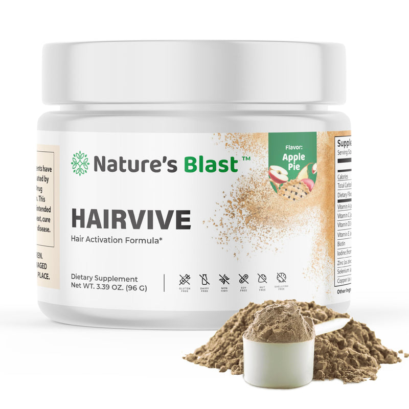 HairVive | Hair Growth Accelerator & Vitamins for Hair Loss | Hair Regrowth, Hair Vitamins, Biotin, Collagen, 30 Days Supply. Apple Pie Flavor