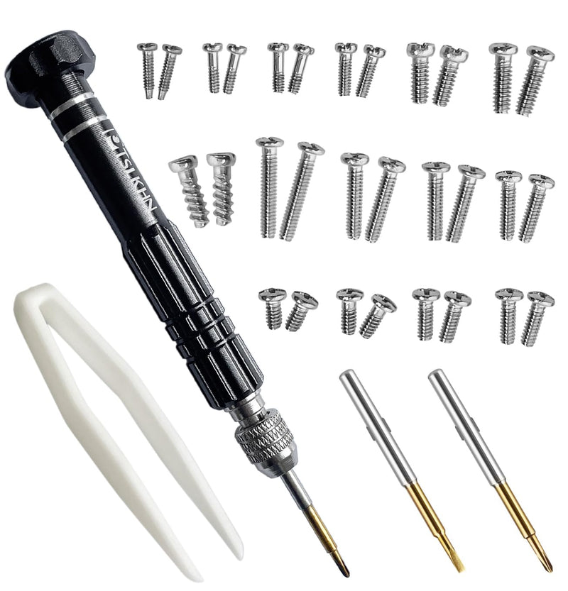 PTSLKHN Eye Glass Repairing Kit, S2 Steel Screwdriver with 15 Types of Screws, Precision Eyeglass Repair Tool Set (Black2in1-screws) Black2in1-screws - BeesActive Australia