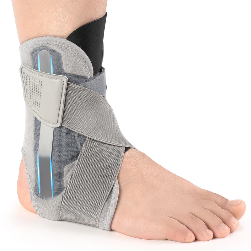 Ankle Brace for Women Men, Ankle Support Brace for Injury Recovery, Sprain, Achilles, Tendon, Ankle Support for Women Men with Adjustable Wrap, Ankle Stabilizer for Sports Gray