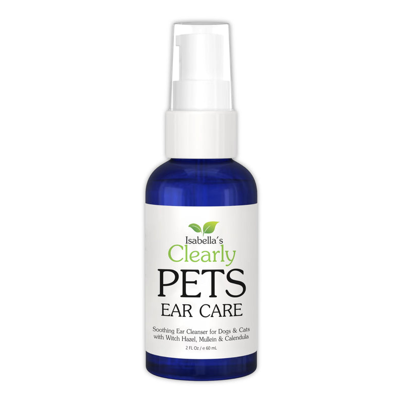 Isabella's Clearly Dog & Cat Ear Care Oil - Natural Wax Removal & Itch Relief - Ear Drops with Calendula, Witch Hazel, Mullein - Made in USA