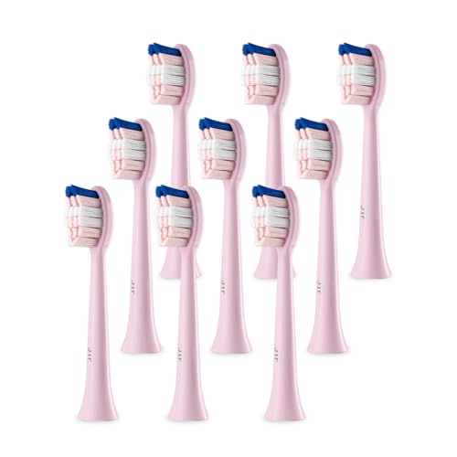 JTF Sonic Smart Toothbrush Genuine Standard Brush Heads, 9Pack, P200 Pink