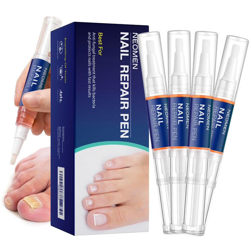 Nail Fungus Pen, Toenail Fungus Pen Treatment for Toenail & Fingernails, Fungal Nail Repair Pen For Nail Damage, Discoloration by Fungi 0.13 Fl Oz (Pack of 4)