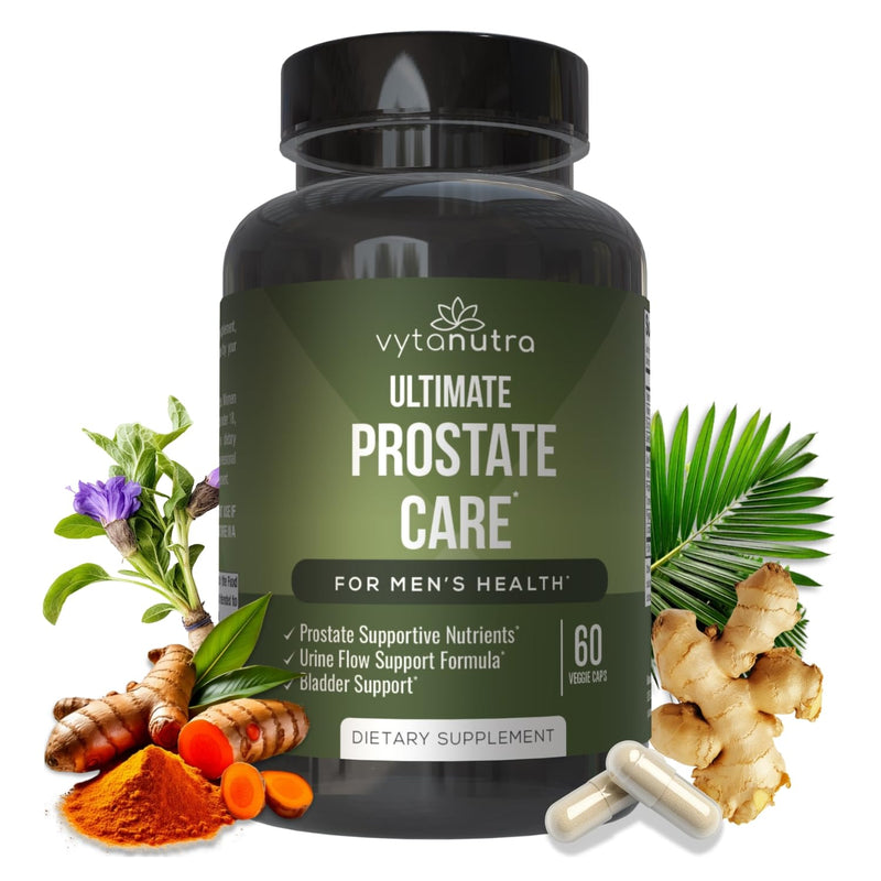 Ultimate Prostate Supplement for Men – Vegan Saw Palmetto, Nettle Root, Pygeum, Turmeric, Zinc, Vitamin D3 – Supports Healthy Prostate Function & Urinary Health – 60 Capsules (Pack of 1) 60 Count (Pack of 1)