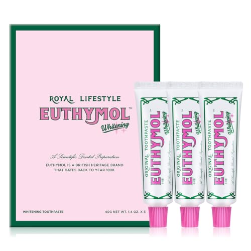 EUTHYMOL Whitening Toothpaste Travel Set, 2 Weeks Stain Removal | 1.4floz*3