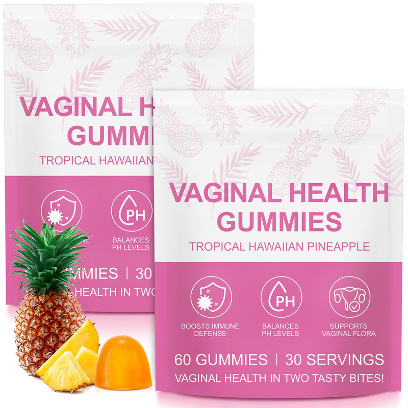 Vaginal Probiotics for Women, PH Balance Gummies, Probiotics for Women Vaginigal Health, Support Healthy Odor, Yeast Balance & Flora, Vaginal Health Supplement (60 Count (Pack of 2)) 60 Count (Pack of 2)