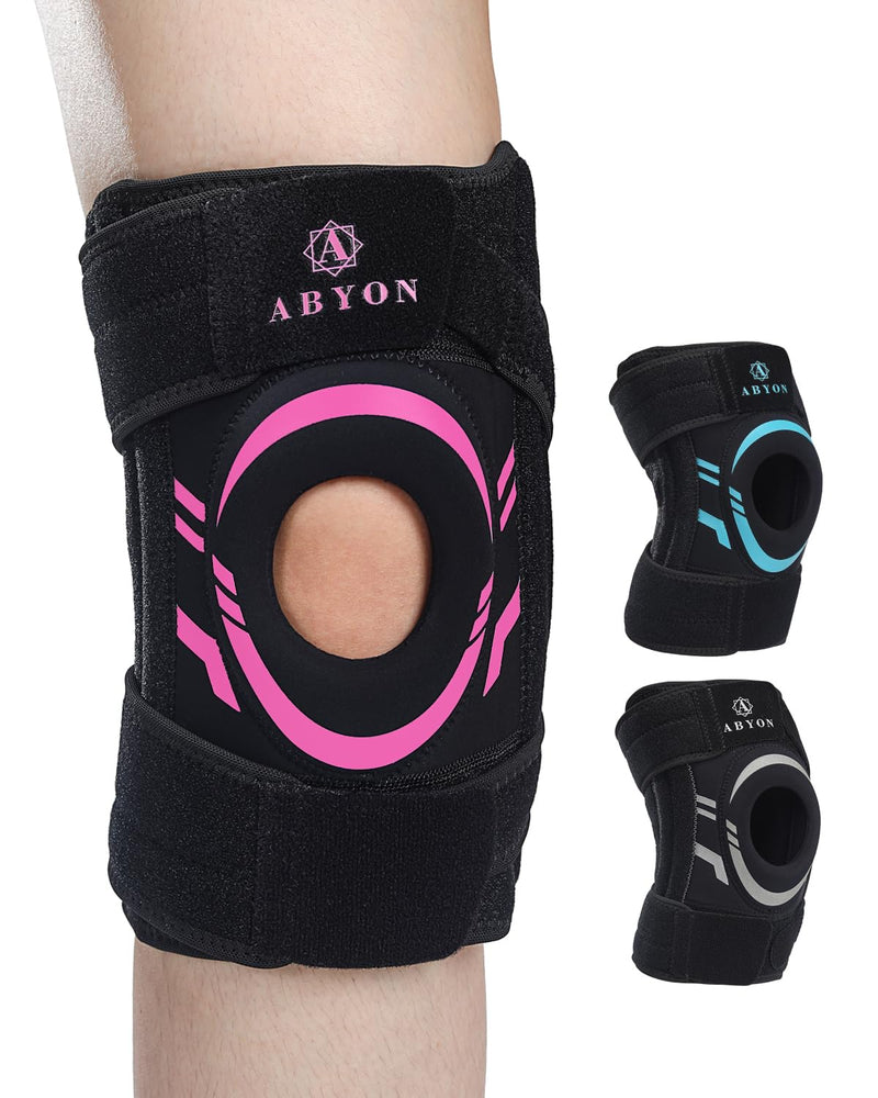 ABYON Knee Brace for Women Adjustable Wrap Patella Stability for Meniscus Tear, Pain Relief, Arthritis, ACL –[Patented] Open Patella Dual Side Stabilizer with Medical-Grade Compression Knee Support for Knee Pain Recovery – See How to Size Video Before ...