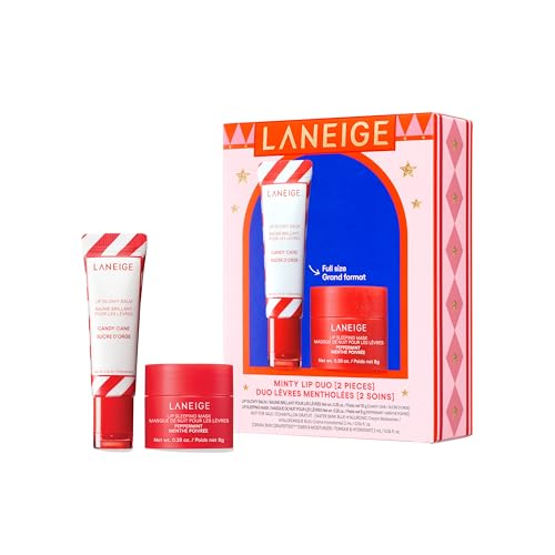 Laneige Skincare & Lip Care Holiday Gift Sets – Lip Mask, Water Bank, Lip Glowy Balm – Beauty Essentials for Gifting & Self-Care Minty Lip Duo