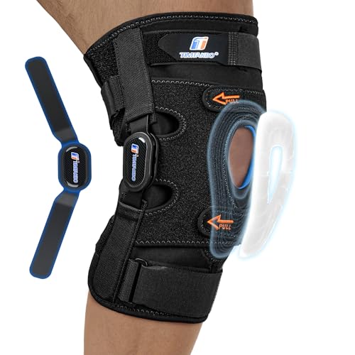TIMTAKBO Medium Hinged Knee Brace for Meniscus Tear with Side Stabilizers Black