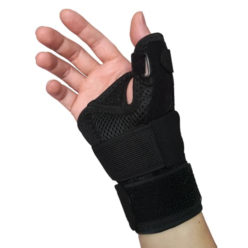 New Updated Thumb Brace for Women and Men, Reversible Trigger Thumb Splint for Day & Night Support, Breathable Thumb Stabilizer for Arthritis, Tendonitis, Sprains Thumb Pain Relief (Black) Black