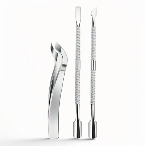 Professional Cuticle Trimmer & Nipper Set - Stainless Steel Hangnail Remover Tool with Mini Cuticle Pusher and Clippers for Precise Manicure, Pedicure, and Nail Care
