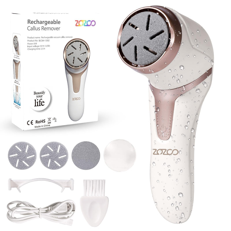 Electric Foot Callus Remover with Dander Vacuum, Rechargeable Waterproof 3 Roller & 2 Speeds Foot File,Professional Portable Pedicure Tool for Care of Dead Skin,Chapped,Callus,Cracks - BeesActive Australia