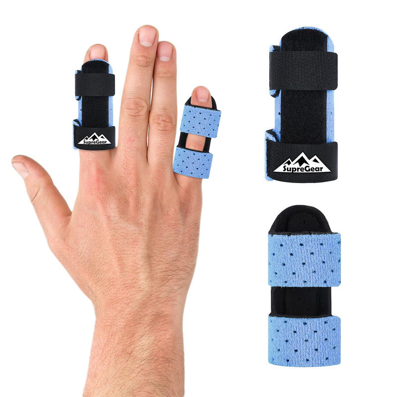 supregear Finger Splints, 2-Pack Universal Straightening Brace for Broken and Trigger Fingers, for Middle, Index, Ring, Pinky, Light Blue - BeesActive Australia