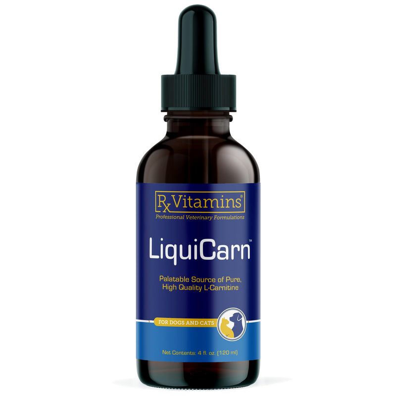 Rx Vitamins LiquiCarn - Pure L-Carnitine for Dogs and Cats to Aid in Dog Weight Loss - Provides High Energy and Helps in Metabolism - Supports Heart Health - 4oz (Bacon-Liver Flavor) New Label
