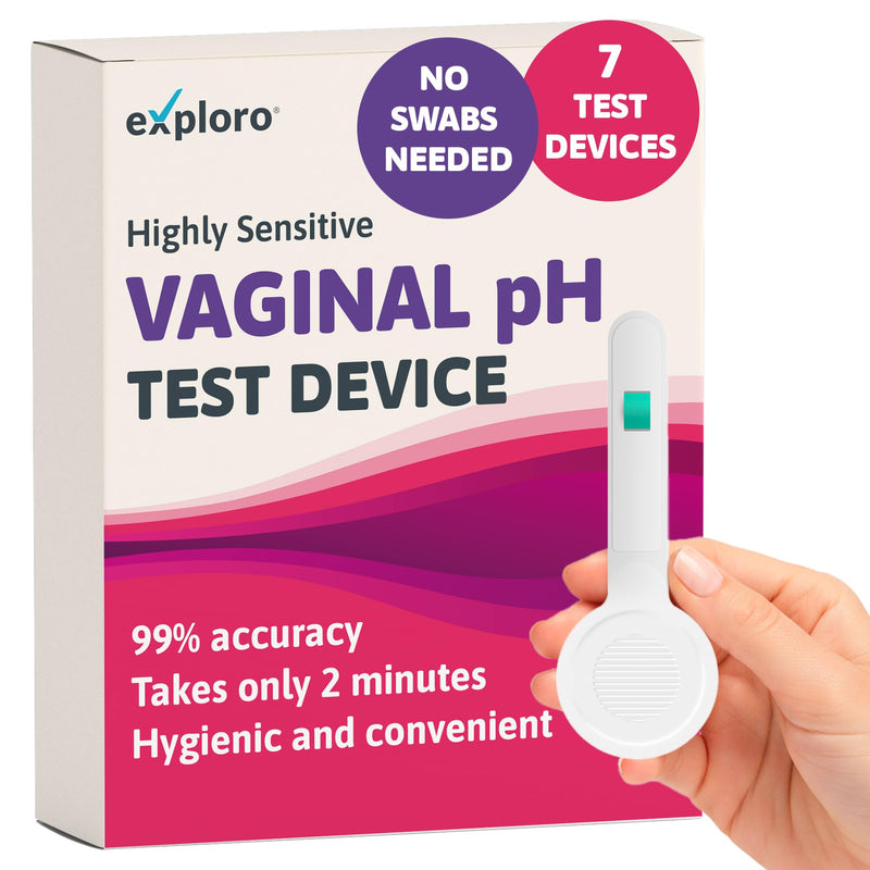 Exploro Vaginal pH Test Kit, Clinically-Tested Vaginal Infection Test Kit, Fast & Accurate Results for PH Balance for Women, Vaginal pH Test for BV, Yeast, at Home Testing Pack of 7 1 Count (Pack of 7)