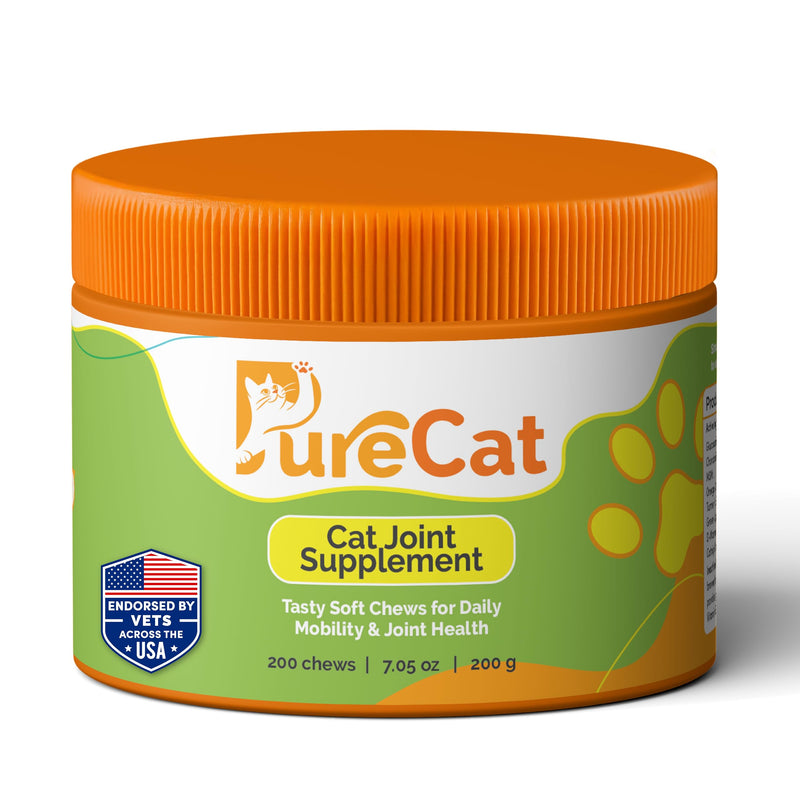 Joint Support Soft Chews Supplements | Cat Wellness Formula with Glucosamine | Joint Support & Pain Relief for Cats of All Ages | Vet-Approved Mobility Support | 200 Count