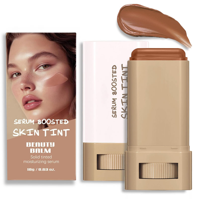 Foundation Stick Beauty Balm Serum Boosted Skin Tint, Serum Boosted Skin Tint Balm, Solid Tinted Moisturizing SerumContour Stick Foundation FaceStick, Longwear ContourStick, Natural Finish (#3) #3