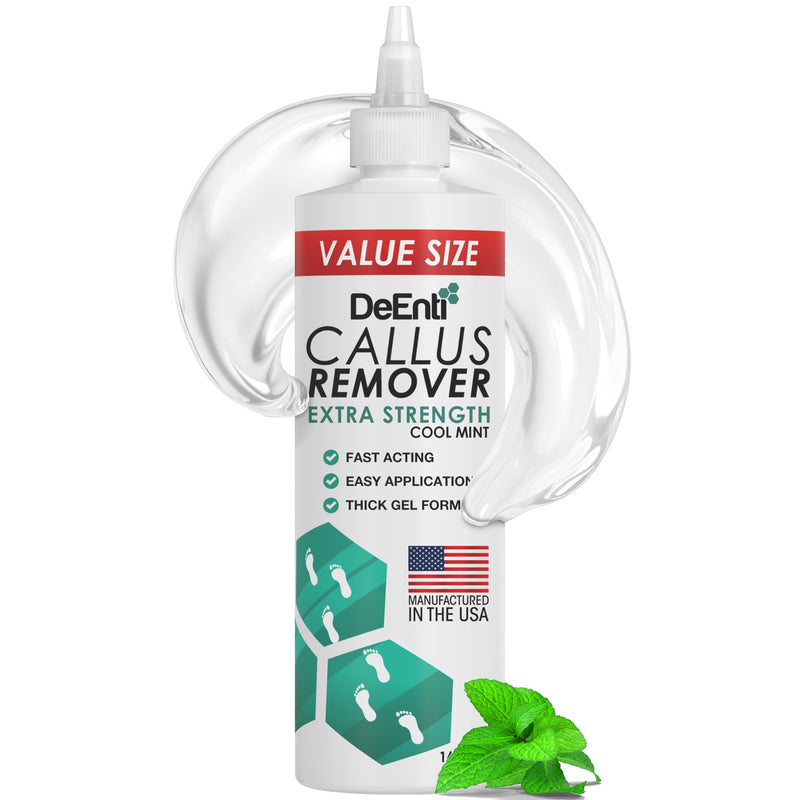 DeEnti Callus Remover for Feet, Extra Strength Foot Callus Remover Gel, 16oz Salon Grade Home Pedicure Supplies for Dry Skin, Cracked Heel, Professional Strength Foot Care, Cool Mint 16 Fl Oz (Pack of 1) - BeesActive Australia