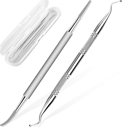 2PCS Ingrown Toenail File and Lifters, Upgraded Professional Surgical Safe Ingrown Toenail Removal Kit Ingrown Toenail Tool White
