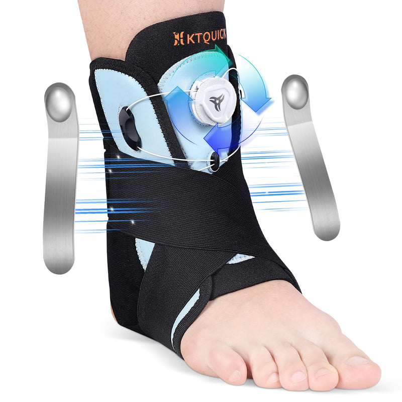 Ankle Brace for Sprained Ankle, Adjustable Knob Support with Removable Metal Splints, KTQUICK Breathable Ankle Stabilizer for Unsex, Pain Relief for Swelling,Injury Recovery,Sports,M(Shoes 8.5‘’-12‘’) Medium - BeesActive Australia