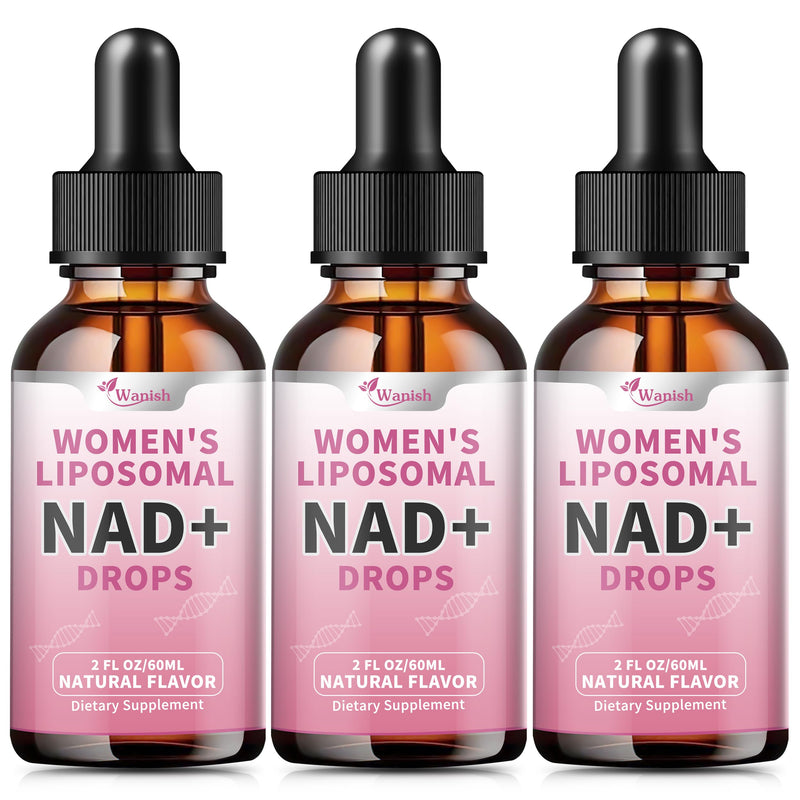 Wanish Liposomal NAD Supplements for Women, Pure 500mg NAD Nicotinamide - Cell Regeneration，Energy & Metabolism Support, Vegan,Sugar Free，Additives Free，6 Fl Oz 2 Fl Oz (Pack of 3)