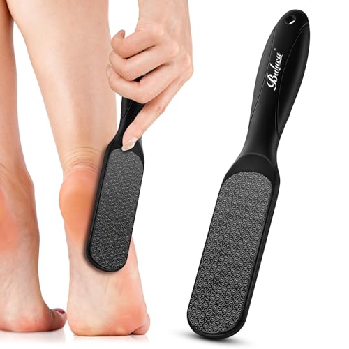 BALUCA Glass Foot File Callus Remover for Feet, Heel Scraper Black