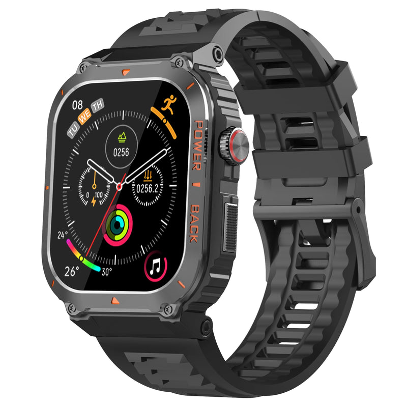 Military GPS Smart Watch for Men Pressure/Altitude/Compass,Fitness Smart Watch for Android Phones and iPhone,Outdoor Waterproof Fitness Tracker with Blood Oxygen/Heart Rate/Sleep/100+ Sport Modes Black - BeesActive Australia