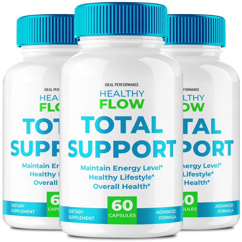 Healthy Flow Total Support Capsules, Official HealthyFlow Total Support Advanced Formula, All Natural Pills - Extra Strength, TotalSupport Reviews (3 Pack)