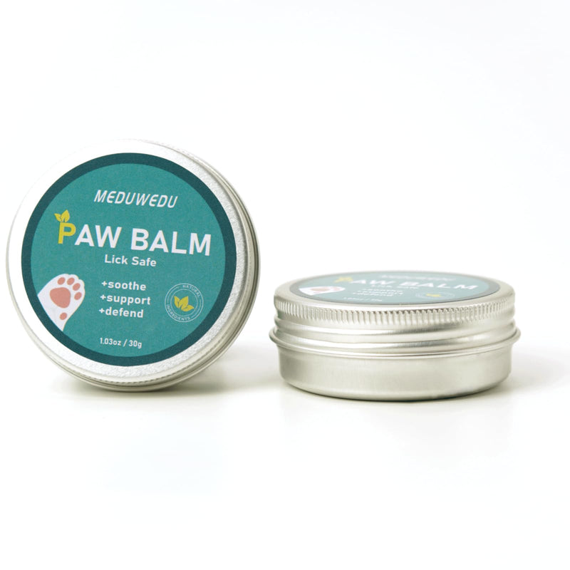 MEDUWEDU 2-Pack Dog Paw Balm - 60g Natural Paw Cream for Dogs & Cats | Beeswax, Coconut Oil, Vitamin E | Lick-Safe Paw Pad Balm for Hot Pavement, Dry & Cracked Paws Unscented