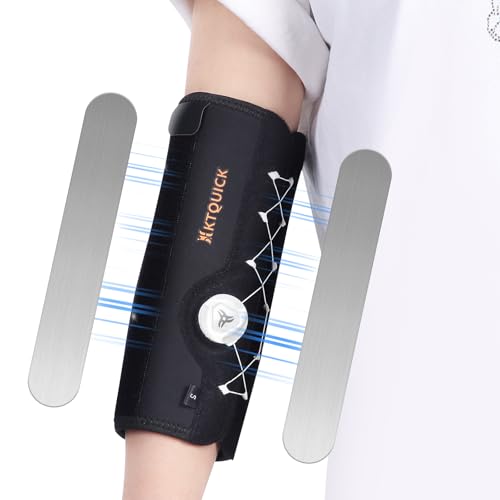 Elbow Brace with 2 Removable Metal Splints, Adjustable Knob Tennis Elbow Support for Tendonitis, Cubital Tunnel Syndrome Brace,KTQUICK Ulnar Nerve Entrapment Brace, Pain Relief,Fits Men&Women Right(M) Medium