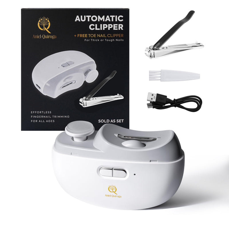 Automatic Nail Clipper – Electric Nail Trimmer & Polisher for Adults, Seniors, Babies, Men & Women – Smart, Safe & Travel-Friendly with Free Heavy-Duty Toenail Clipper