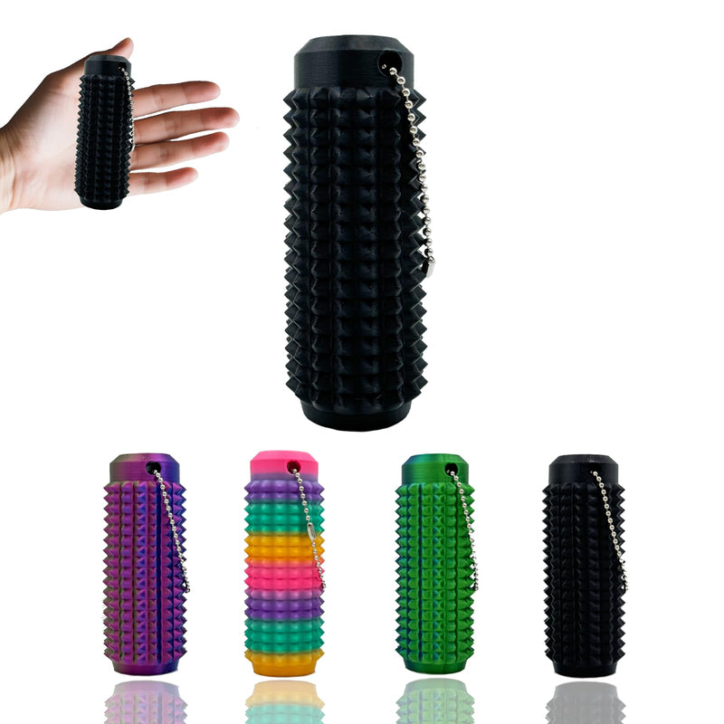 Little Ouchies Fidget Toys, Pocket Mini Fidget Toy for Adults, Anxiety Relief Pain Stim, Spiky Grippie Stim Keychain,Sensory Toy for Stress Relief & Focus,Novelty Gifts for Friends(1Pcs/Black) Black