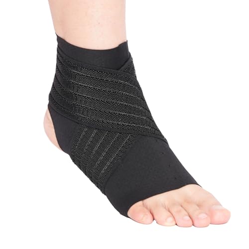 Ankle Support Brace for Men and Women - Ankle Compression Sleeve with Adjustable Strap for Plantar Fasciitis, Achilles Tendonitis Pain Relief, Sprained, Strains, Sports Bandage Sock(Reg) Reg