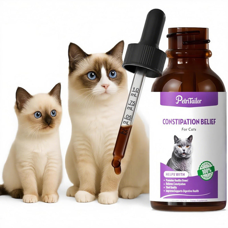 Cat Constipation Relief,Liquid Drops Laxative for Felines,100% Pure Natural Gentle Herbal Supplement,Pets Stool Softener,Promote Digestive Health,Probiotic Gut & Immune Support