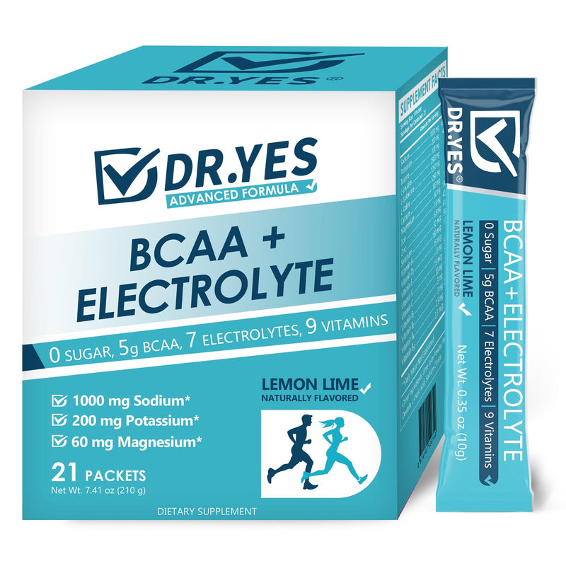 DR.YES Electrolytes Powder with Potassium, Sodium, Zinc & Vitamins | Rapid Hydration & Energy Booster | Sugar-Free & Zero Calorie, Keto Friendly, Vegan, (20 Stick Packs)