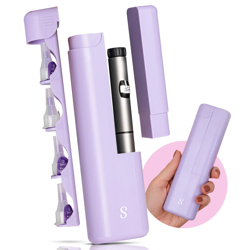 STRAWBERRY & CO DailyEase Insulin Travel Case with Built-in Sharps Dispenser ‚Äì TSA-Approved Diabetic Supply Organizer for Ozempic, Insulin Pens, and Needle Storage - Purple - BeesActive Australia