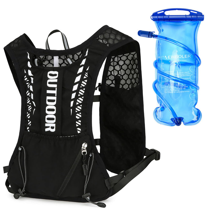 5L Hydration Backpack for Women and Men - Lightweight Running Vest with 1.5L Water Bladder, Water Backpack for Hiking, Running, Biking, Cycling and Rave, Adjustable Straps Black General
