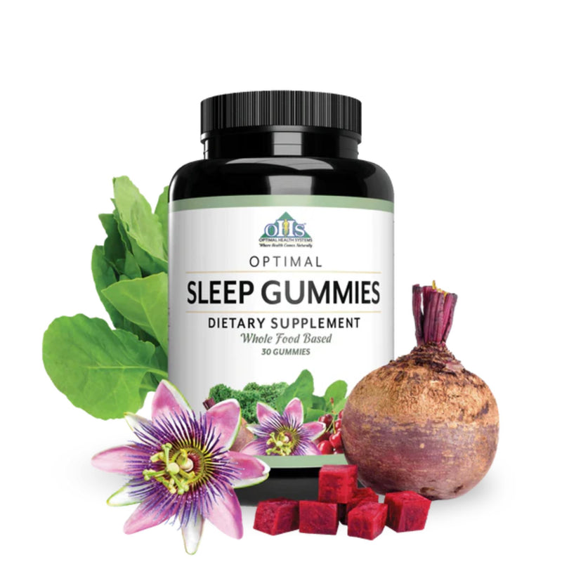 Optimal Health Systems Sleep Gummies for Rest and Circadian Rhythm Support | Sleep gummies, faster sleep onset, restful nighttime support, healthy circadian rhythm, convenient chewable bedtime formula