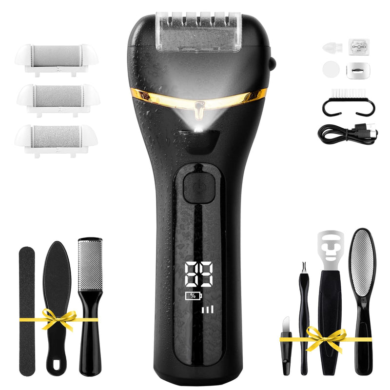Electric Foot Callus Remover with 10000 RPM Motor and 3-Speed Settings, Foot Scraper Kit for Women’s Home Pedicure Foot File with Type-C Charging Black - BeesActive Australia