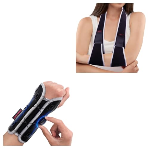 Wrist Brace for Carpal Tunnel and Arm Sling, Adjustable & Lightweight Shoulder Immobilizer