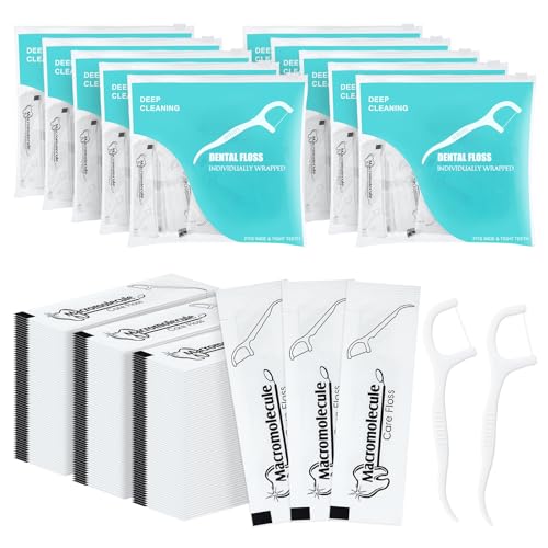 Individually Wrapped Dental Floss Picks Bulk Flossing Sticks (1000 Pack) 1000