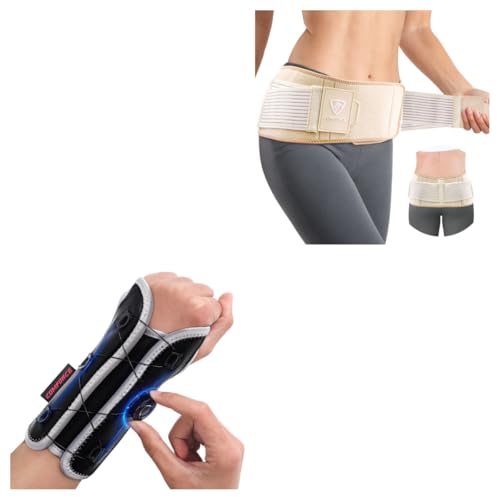 Wrist Brace for Carpal Tunnel and Widened Sacroiliac Hip Belt with Ice Pack