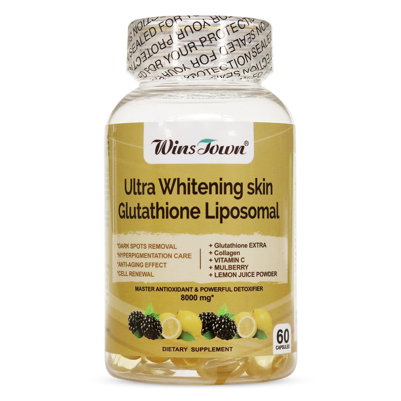 Whitening Skin 8000mg Glutathione Liposomal Softgels, 60 Ct | Ultra Antioxidant Supplements, Dark Spots Remover, Cell Renewal, Anti-Aging